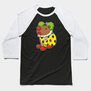 Grumpy Capybara Clown Baseball T-Shirt